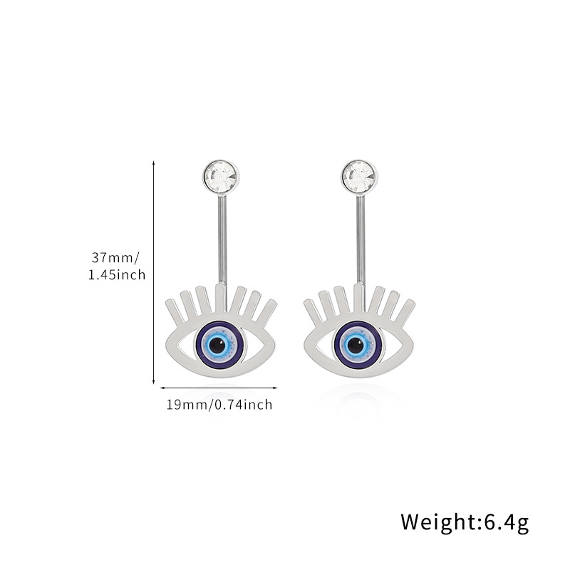 Designer earrings Geometric Devil's Eye Inlaid with Colorful Zircon Earrings for Personalized Design, 18K Gold Plated free shipping diamond earri