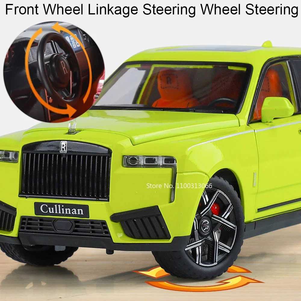 124 Rolls Royce Cullinan Spectre Cars Toys Models Alloy Diecast Light Sound Miniature Car Wheel Steering Vehicle Model OrnamentT251023