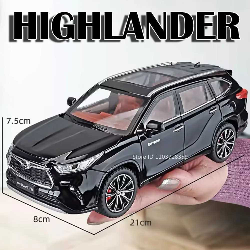 124 Scale Highlander RAV4 Toy Model Miniature Cars Alloy Diecast Sound Light Doors Opened Pull Back Shock Absorption Boys GiftsT251023