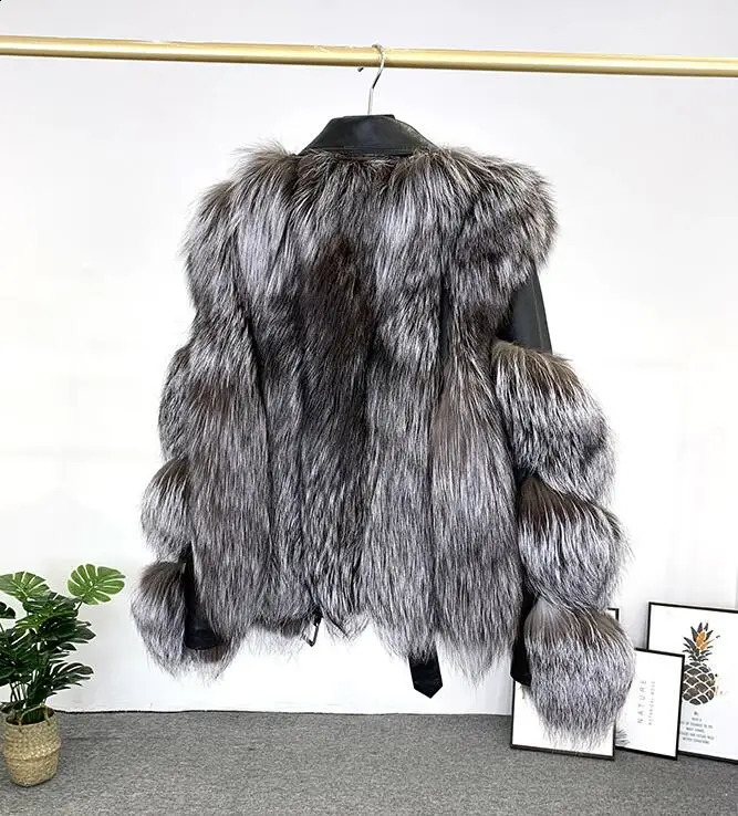 Winter Fox Fur Coats With Genuine Sheepskin Leather Wholeskin Natural Jacket Outwear y Women 251022