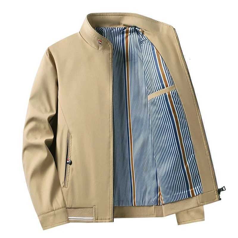 Autumn Business Casual Jackets for Men 2025 New Mens Smart Casual Jacket Loose Clothing Stand Collar Jackets Mens Solid Coat W251023