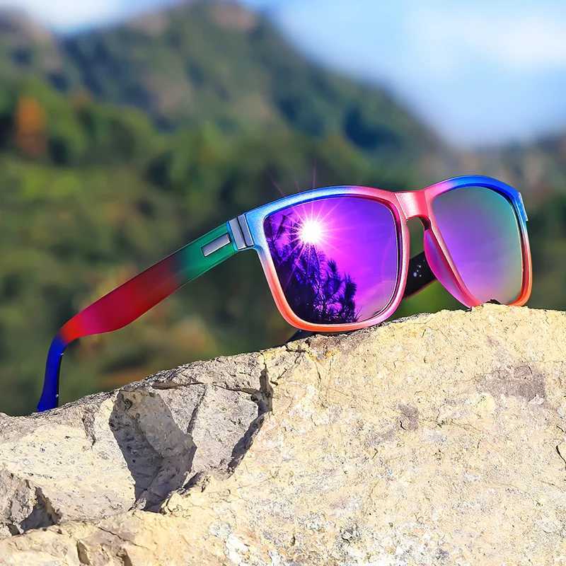 Vibrant Gradient Polarized Sports Sunglasses for Men Women UV Protection Fashionable Design with Metal Hinges OutdoorW251023