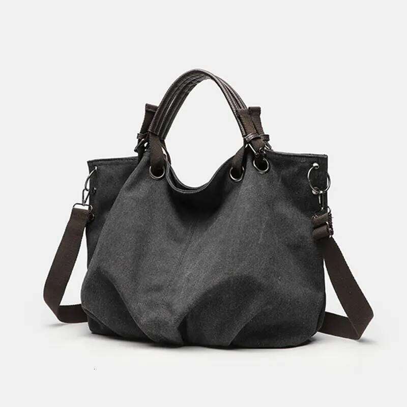 Fashion Women's Tote Large Capacity Canvas Women Shoulder Bag Versatile Casual Crossbody Bags Ruched Female Handbag