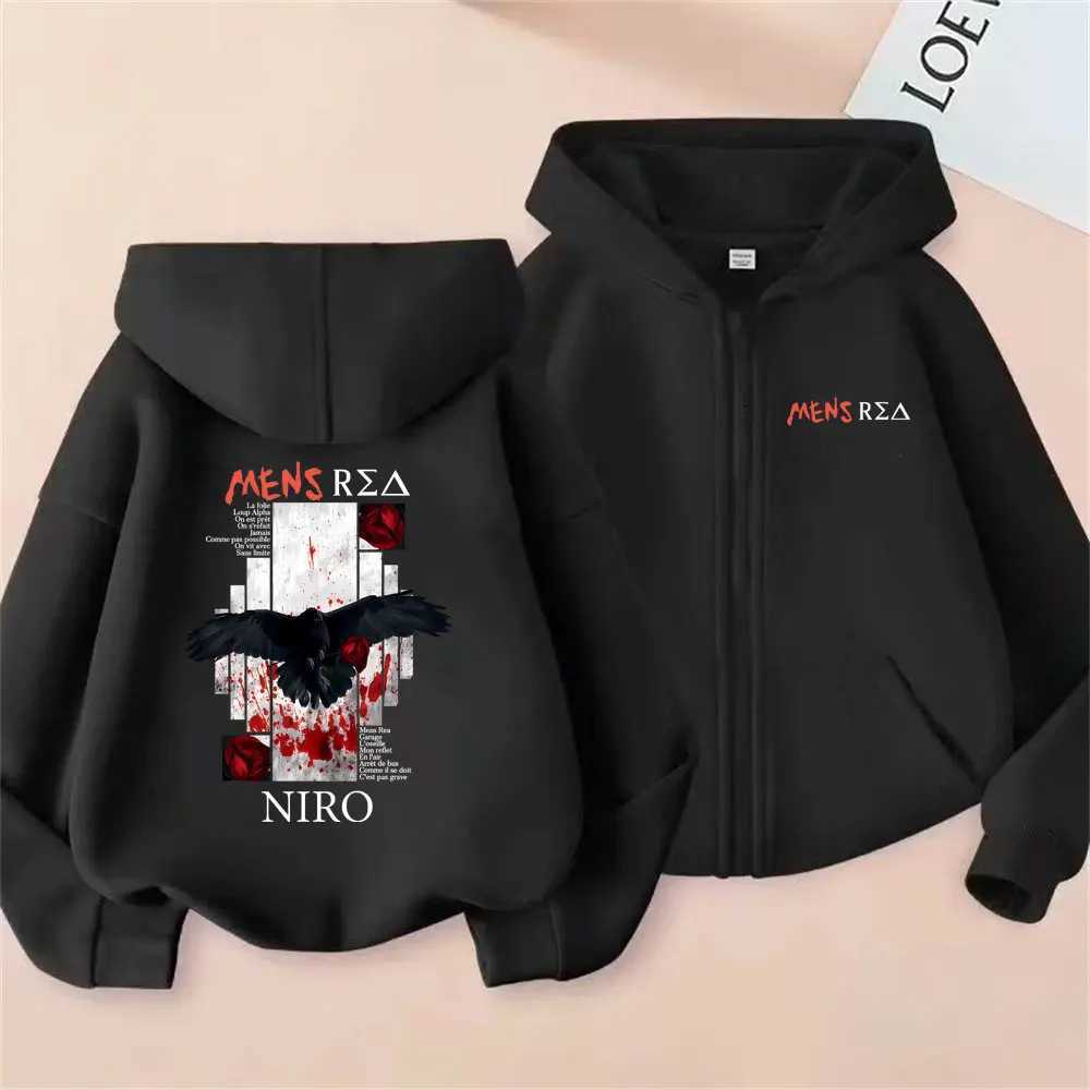 Rapper Niro Mens Rea Album Graphic Zipper Hoodie OX7 Hoodies Men Women Hip Hop Fashion Pop Music Zip Up Jacket Male StreetwearT251023