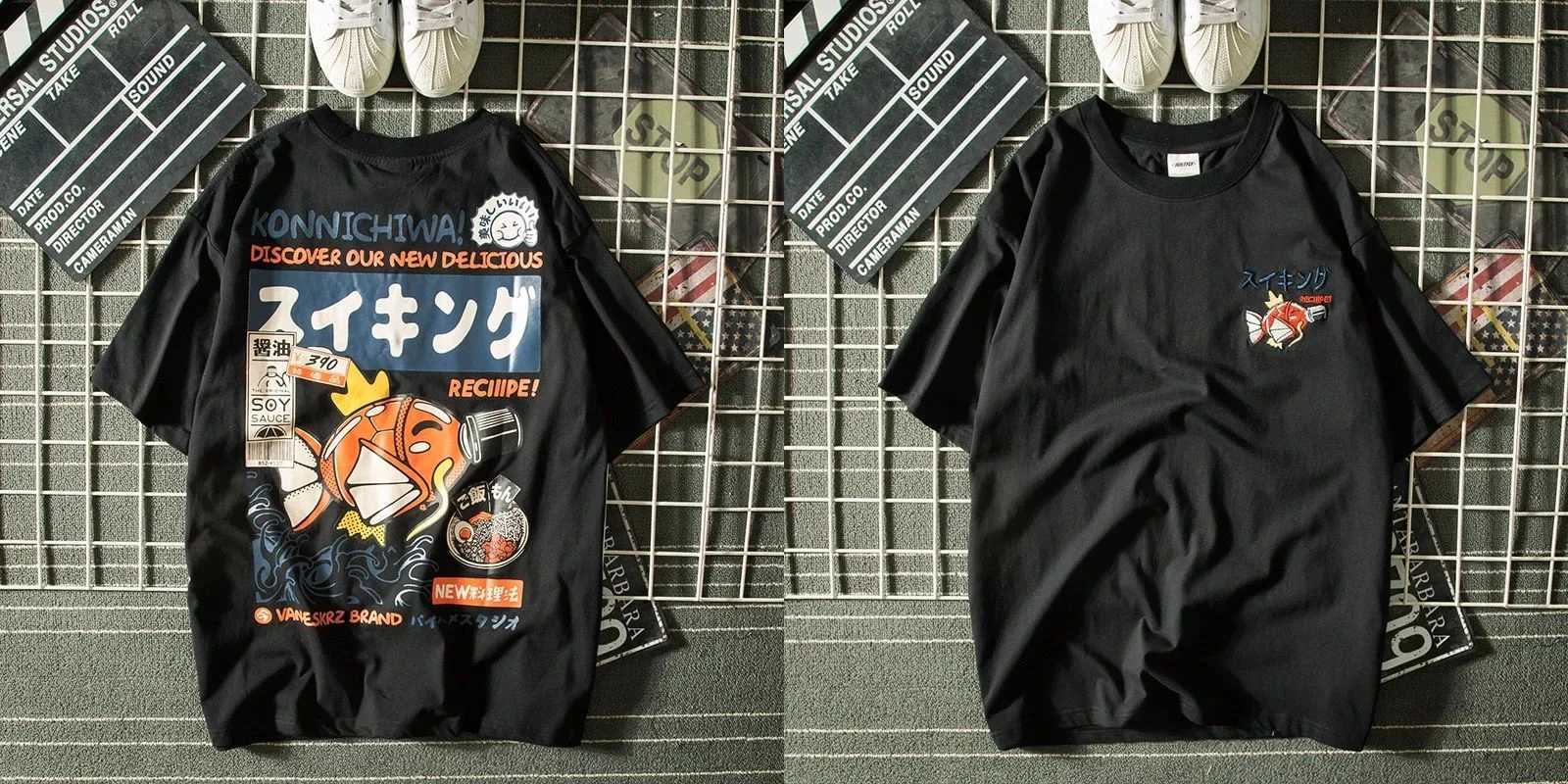 Harajuku Y2k Tops Japanese Carp Short Sleeved Tshirt Men Oversized Sports T Shirt High Quality Cotton Tee Loose Unisex ClothingXJ251023