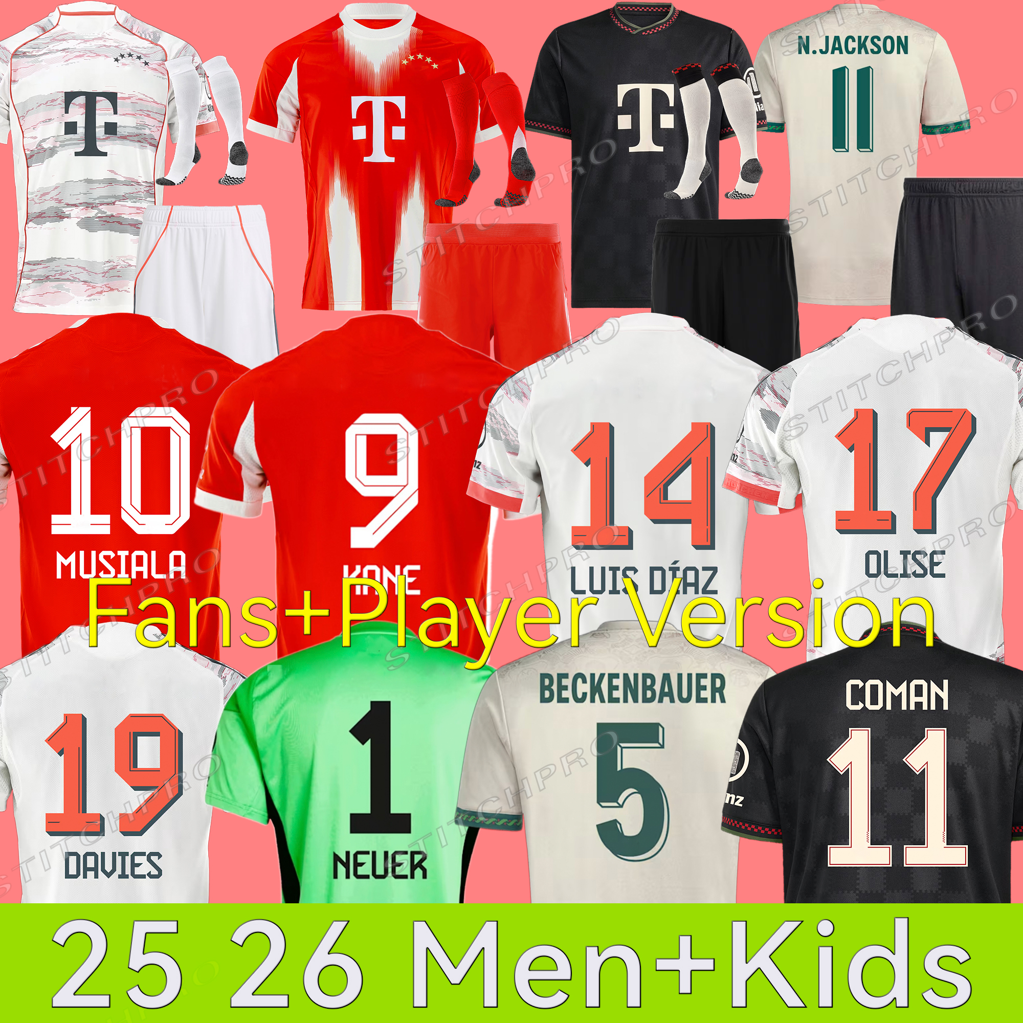 25 26 KANE Soccer jerseys 125th Oktoberfest MUSIALA OLISE COMAN KIMMICH SANE MULLER MUNICH 2025 2026 Player goalkeeper NEUER Football shirt kids Kits Set
