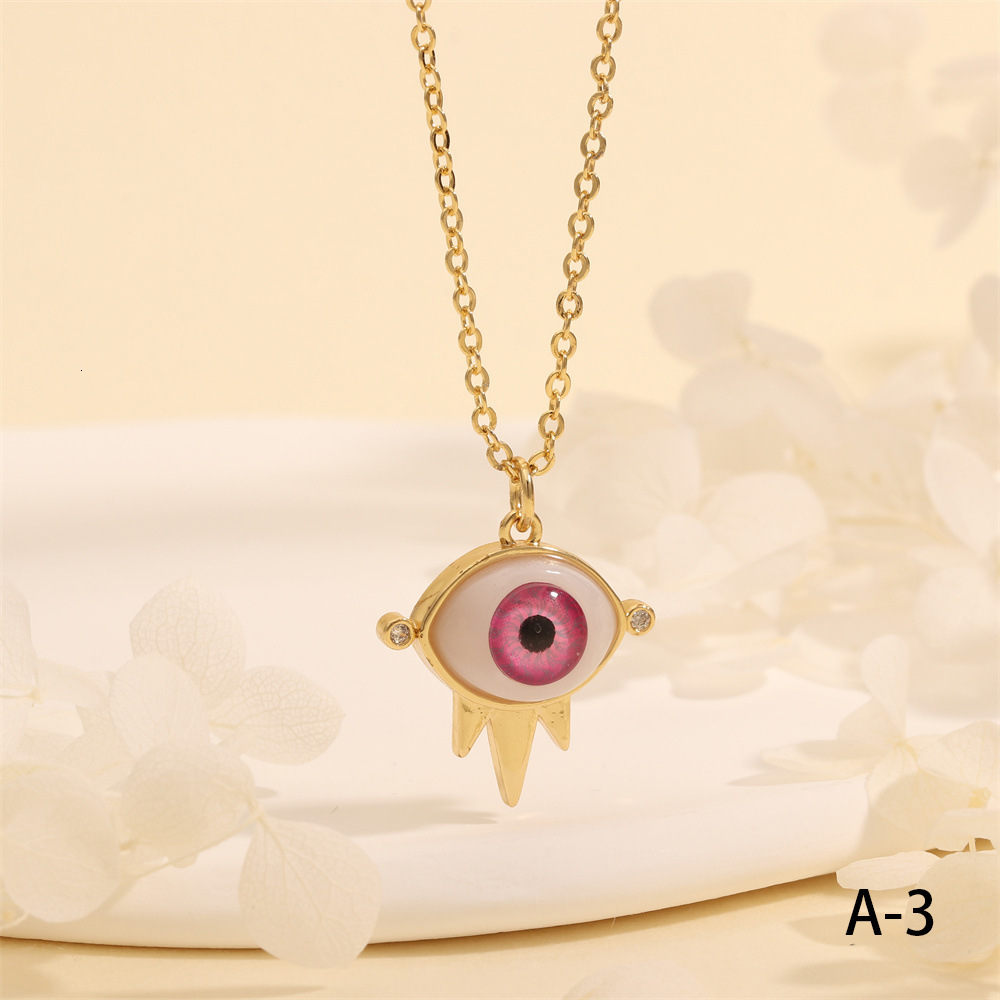 Gold necklace Devil's Eye Pendant Necklace Copper Plated 18K Gold Blue Eye Niche Collarbone Chain designer necklace for women free shipping
