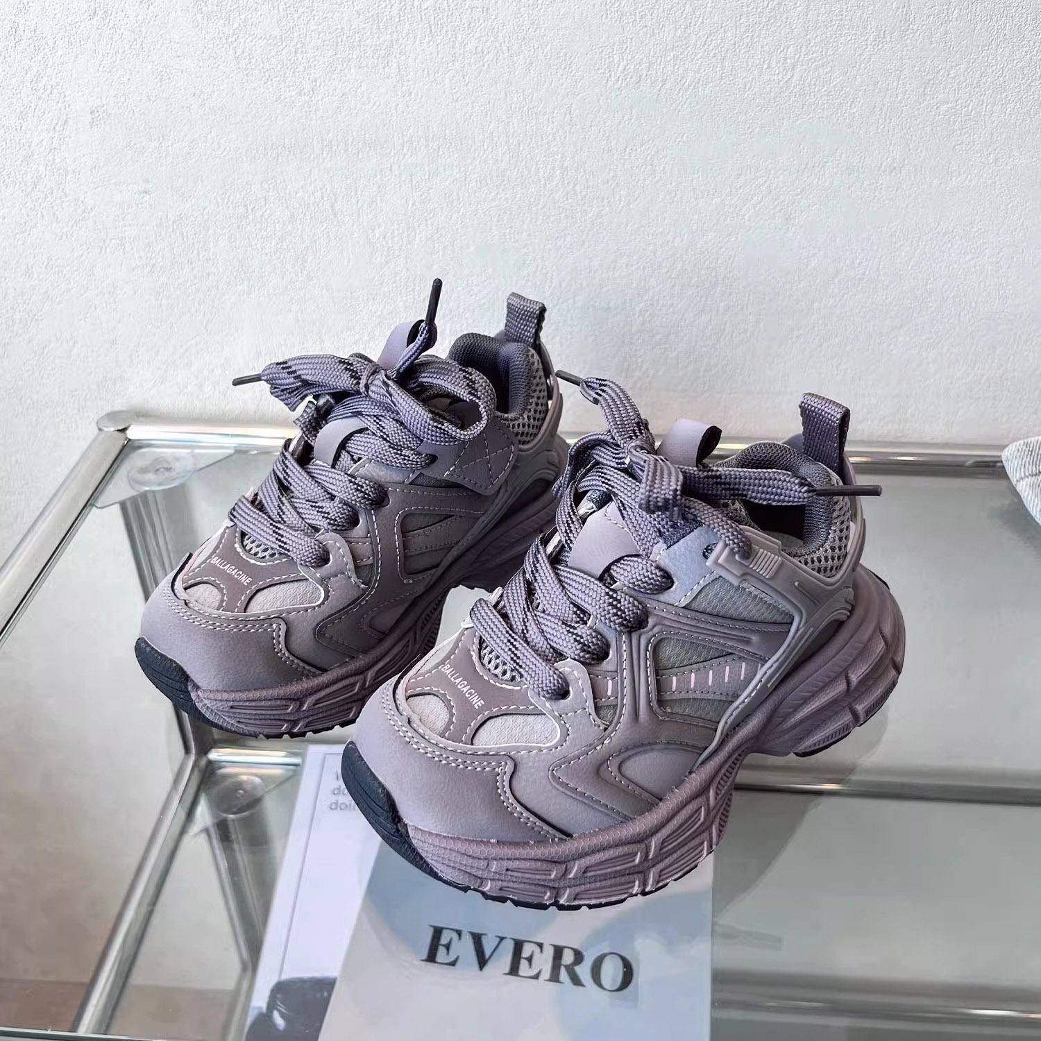 Kids Shoes Dad Sneakers for Boy Girl Thick Bottom Platform Youth Teens Students Sneakers Children's Toddler Trainers Sizes 26 - 37 US9C-US5Y W010