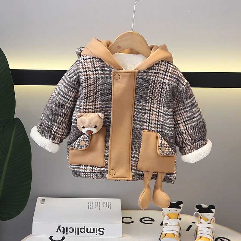 New Thickened Plush Jacket for Boys Babies Trendy Pocket Detail Cozy SinglePiece Outerwear Y251023