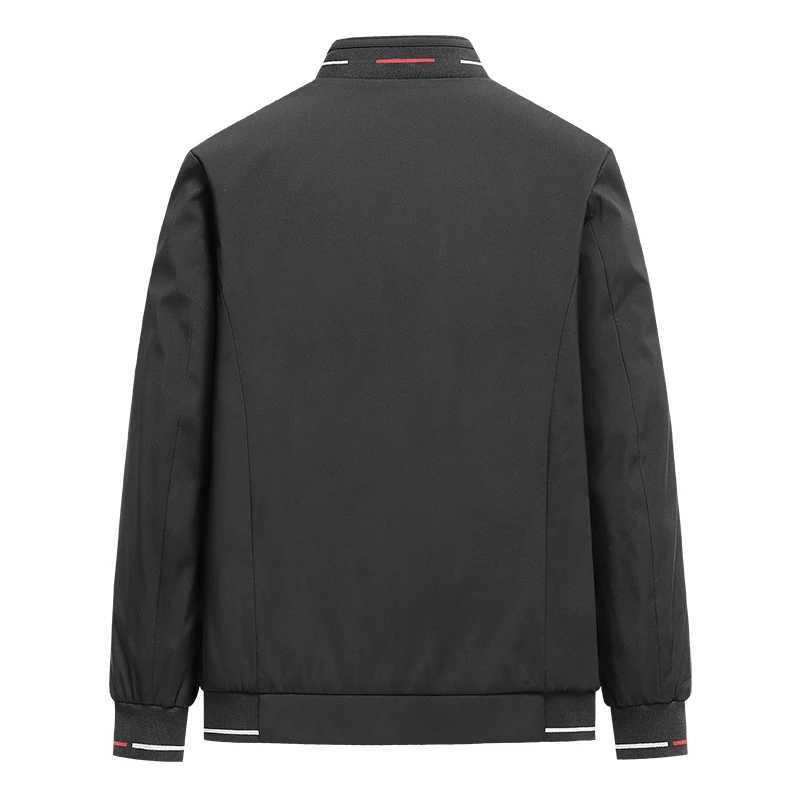 Business standup collar jacket mens spring and autumn new plush casual jacket top thickened warm jacket mens clothing W251023