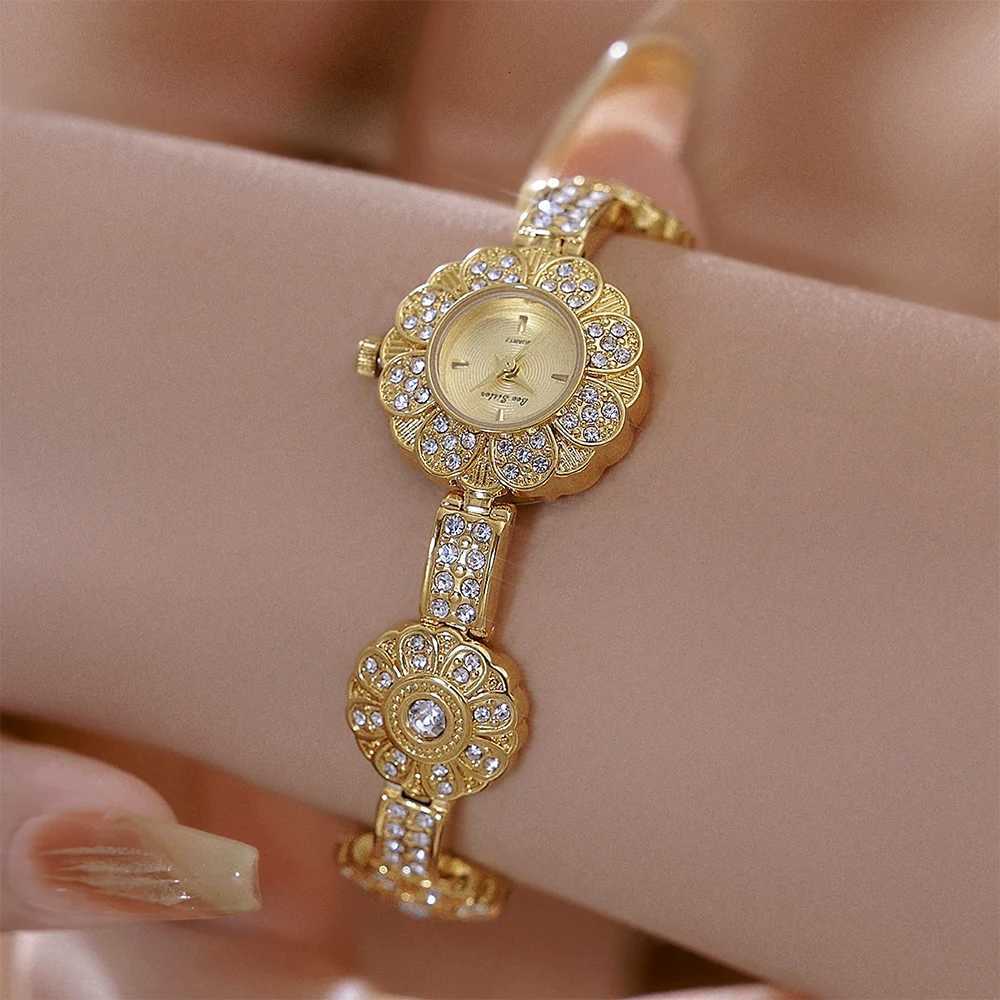 BS Exquisite Flower Bracelet Watch Woman Vintage Classic Retro Quartz Womens Wristwatch Light Luxury Elegant GiftL251023