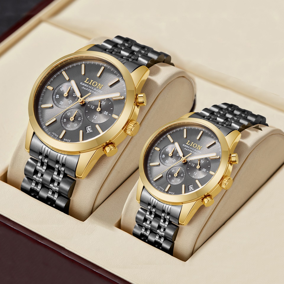 Watch Men's & Womens Designer Luxury Stainless Steel Wristwatch Quartz Chronograph Couple Gift Watch with VD53 Japan Movement