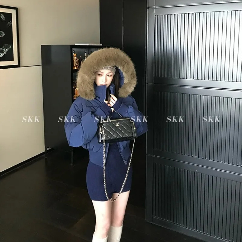 Winter Faux Collar Hooded Short Cotton Coats Tops Thicken Warm Fashion Parkas Casual Chaquetas Korea Women Jackets 251021