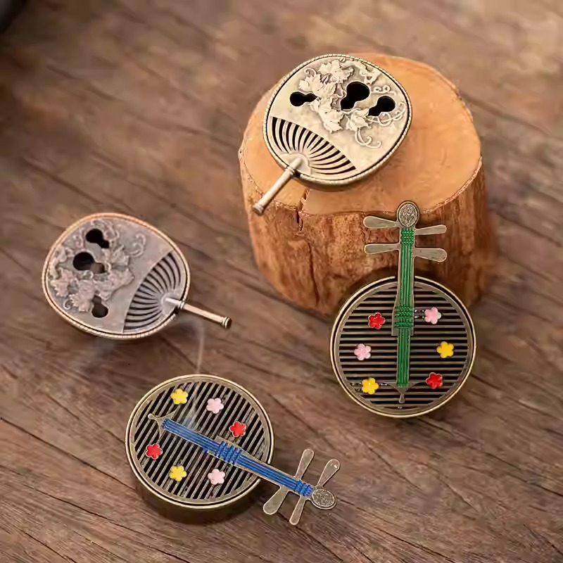 New Chinese style copper alloy bamboo made Xiao Xiangyun aroma diffuser, goose pear tent, fragrant sandalwood