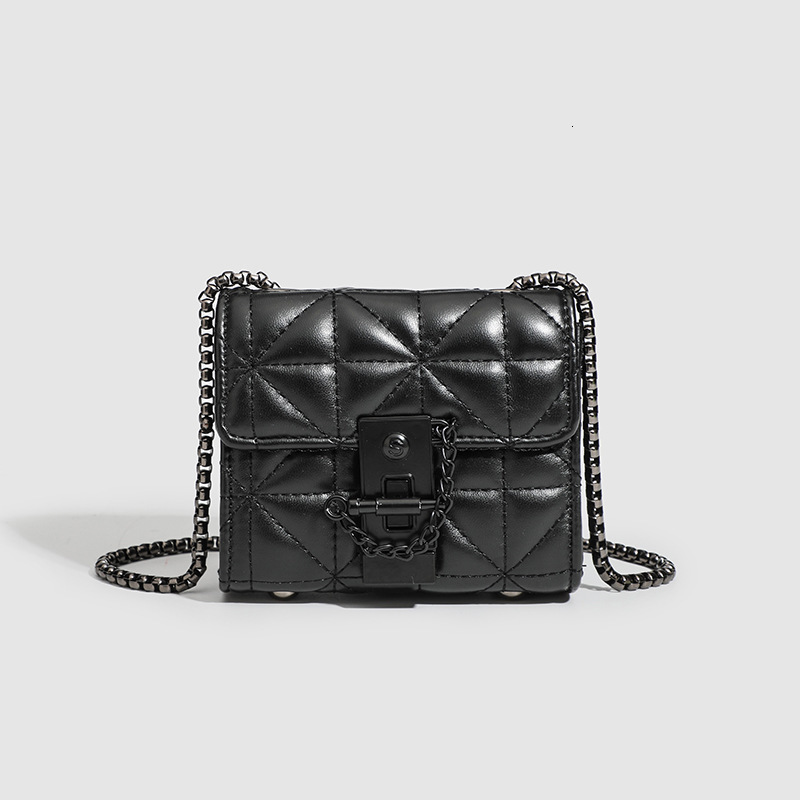 Luxury Brand Designer Bag 2025 New Women's Crossbody Bag Ins Niche Versatile High-End Texture Quilted Chain Black Mini Bag