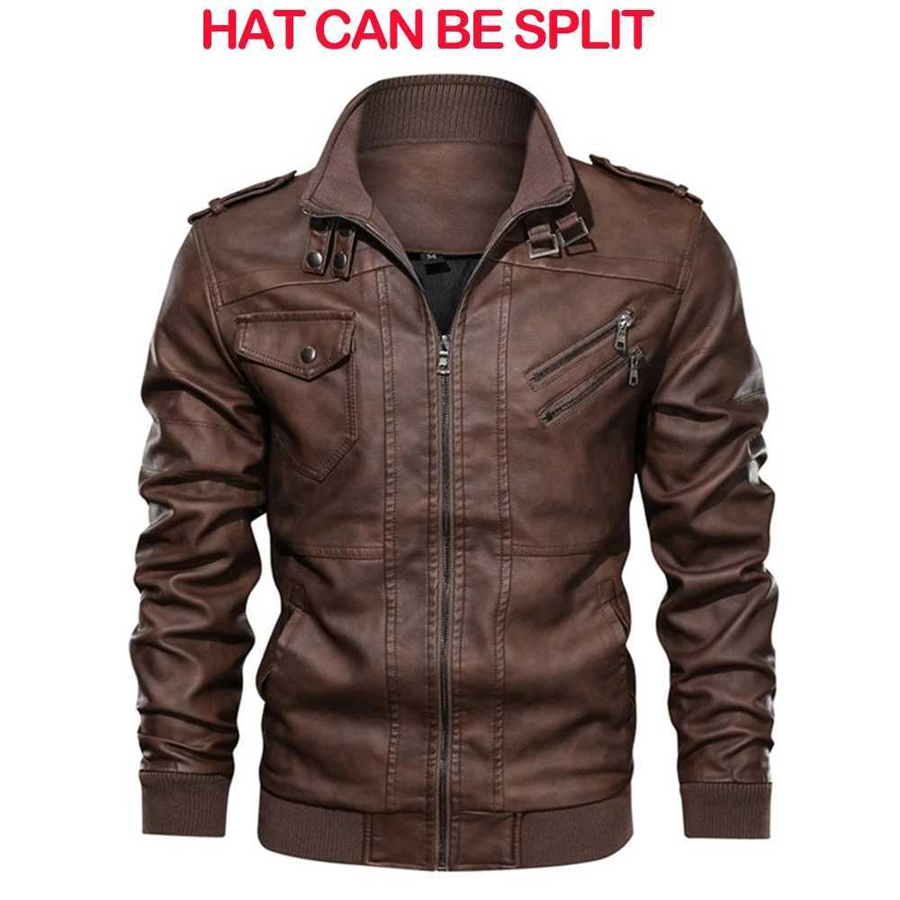 New Mens Leather Jackets Autumn Casual Motorcycle PU Jacket Biker Leather Coats Brand Clothing EU Size W251023