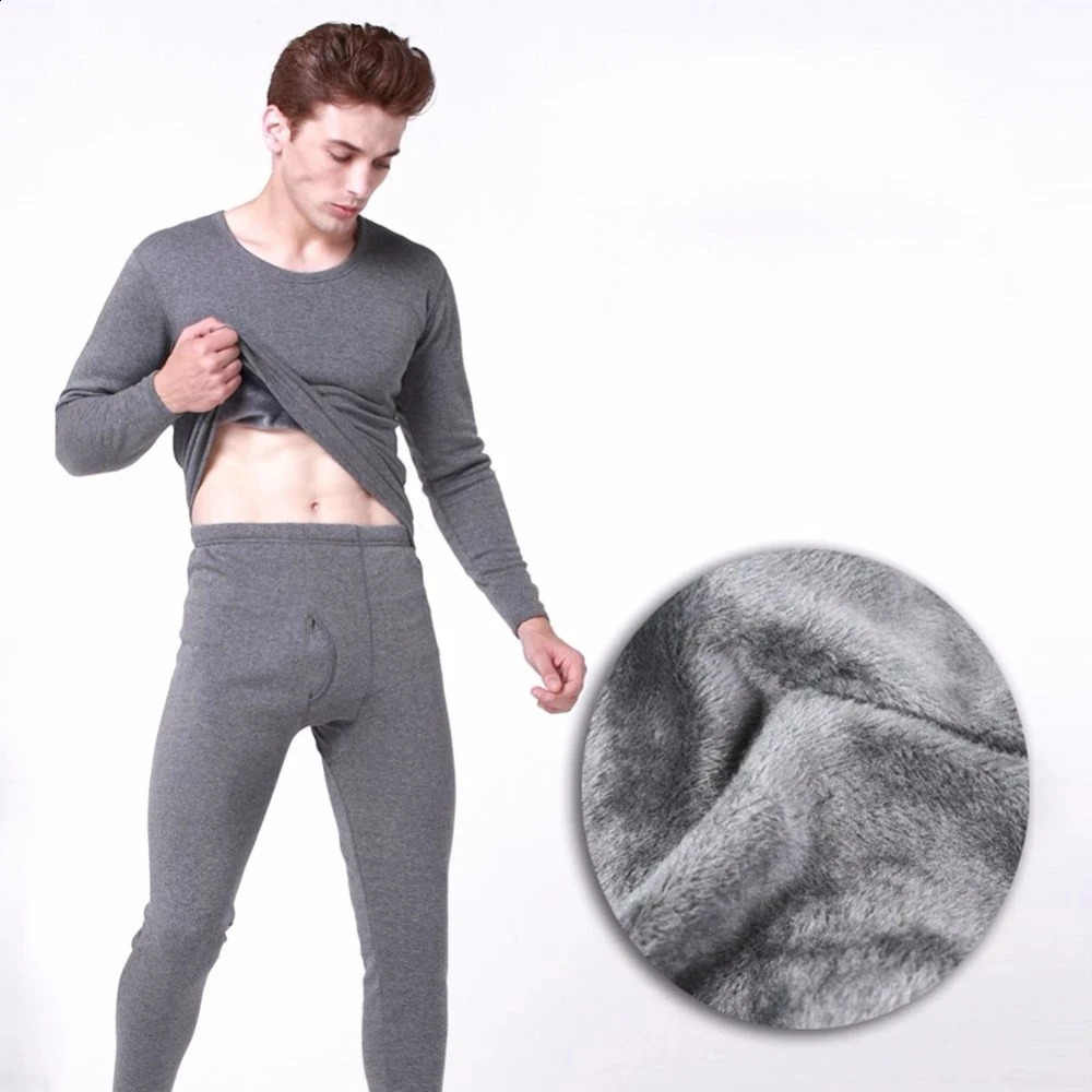 Winter Thermal Underwear Sets Men Fleece Thermo Long Johns Tops Pants Indoor Casual Clothing Pajamas Suit 4XL 251023