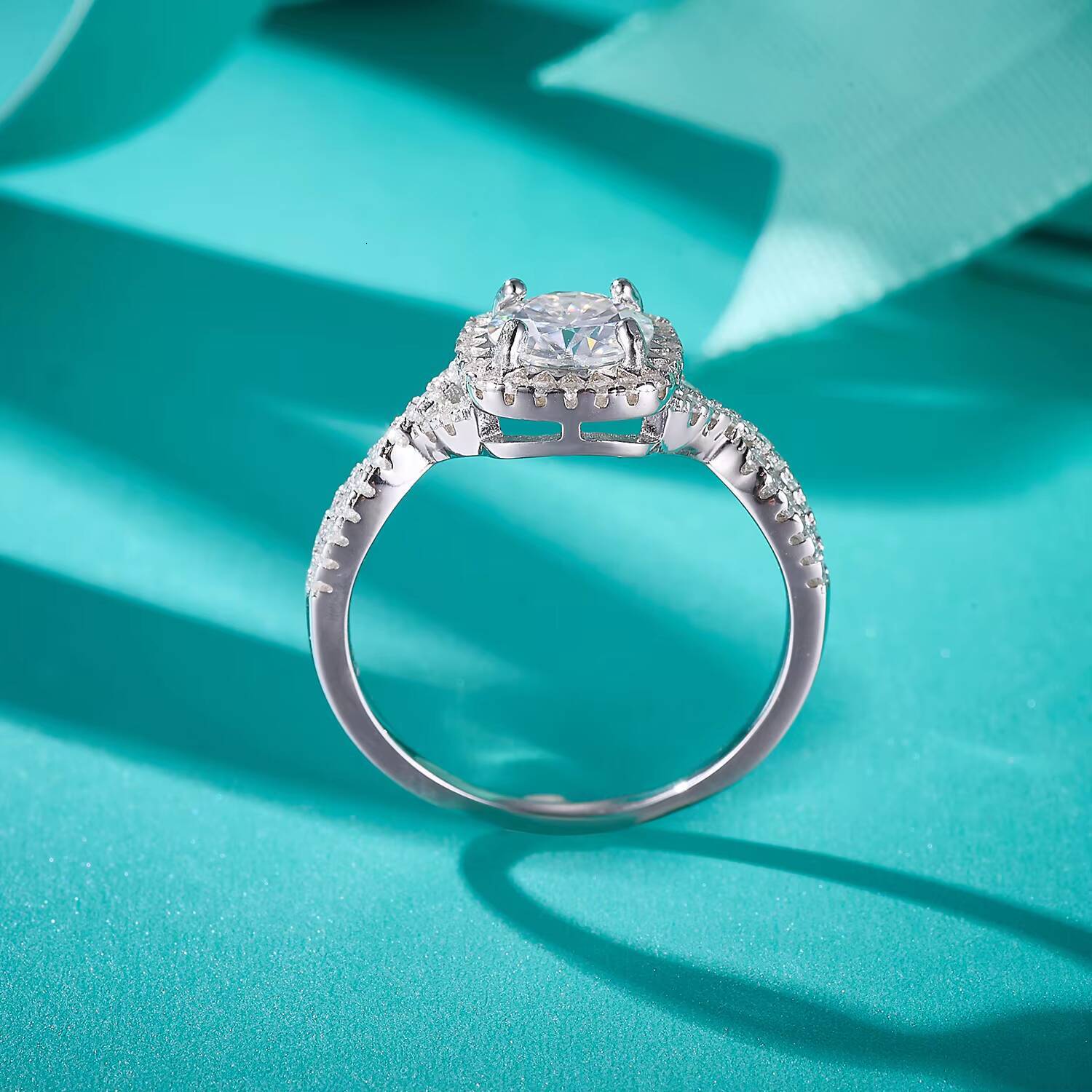 Luxury 925 Sterling Silver Twist Arm GRA VVS Moissanite Ring Bridal Promise Jewelry for Women Womens Finger Ring