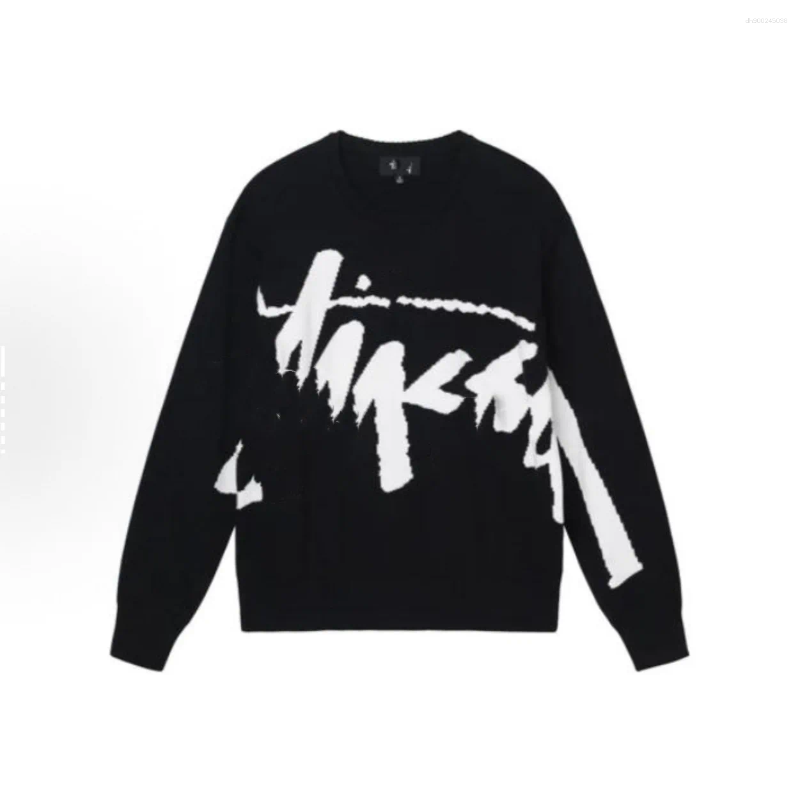 Men's Hoodies Classic Knitted Sweater 2025 Stu Round Neck And Women's Large On Both Sides Versatile Loose Fit Long Sleeve