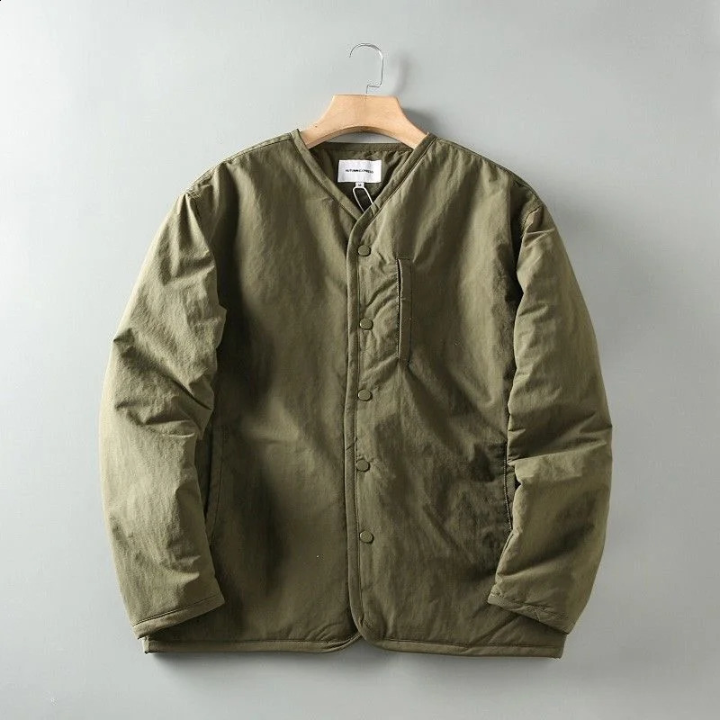 Thiened Cotton Jaet Mens Outdoor Leisure Sports Windproof Warmth Vne Open Cardigan Top Loose Fit Autumn Winter 251017