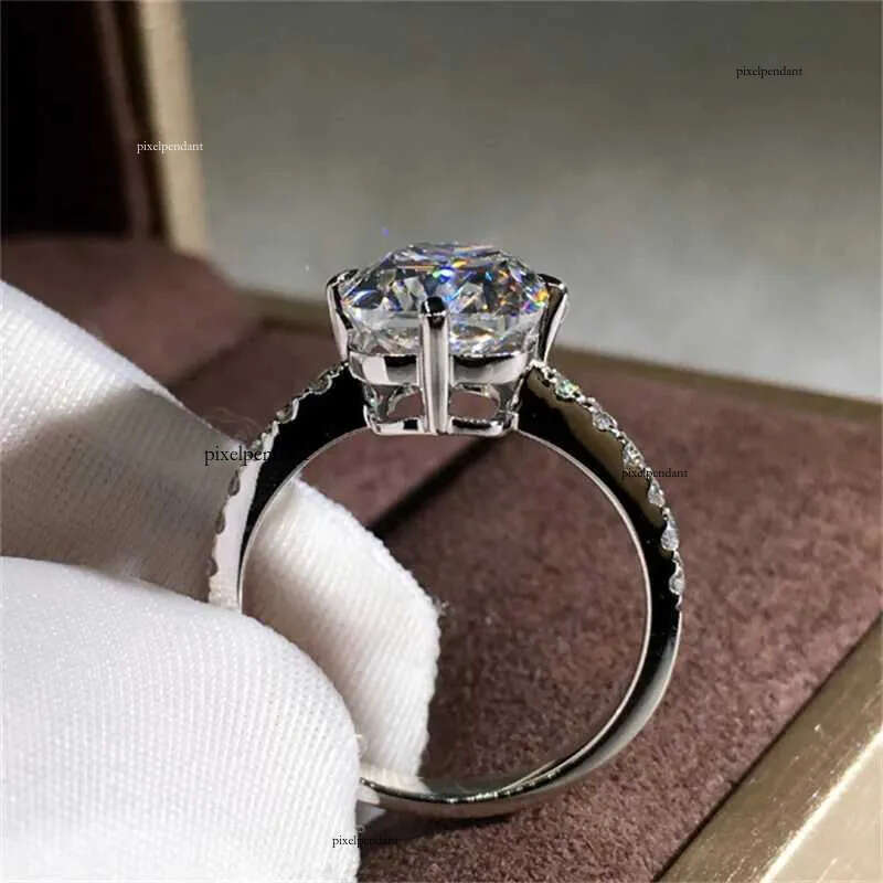 Band Rings Original 3 Carats Moissanite Gemstone Real 14 K White Gold color for Women Classic Oval Shape Bizuteria Ring Female J240924