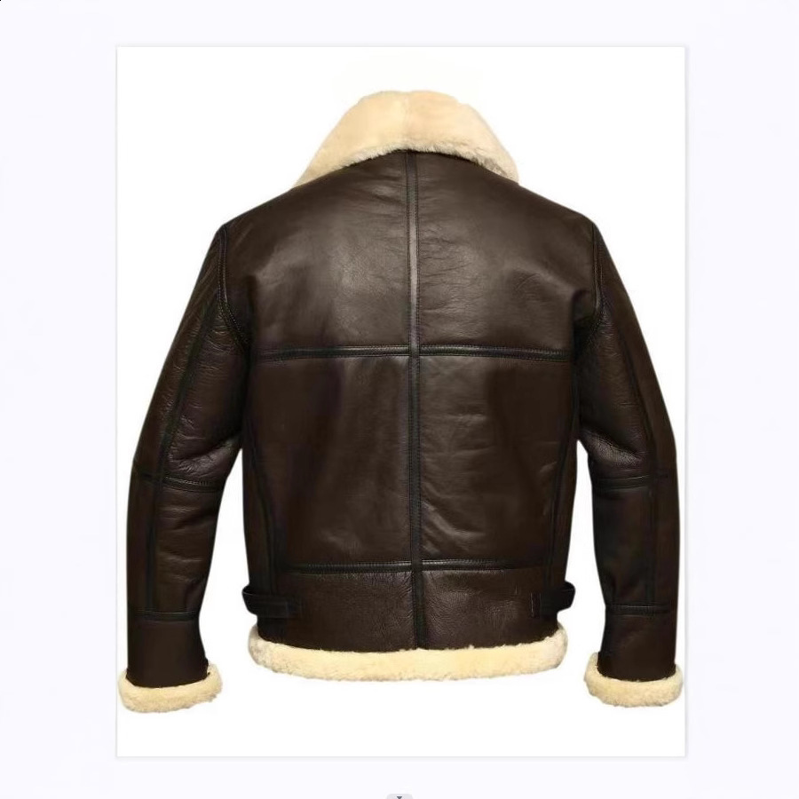 Mens Warm Contrast Color Leather Coat Winter Faux Fur Lined Stand Collar Long Sleeve Jacket Vintage Biker Style Oute 250922