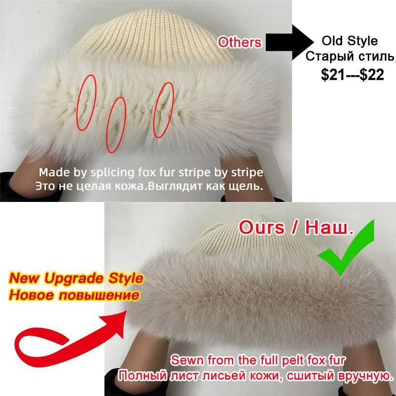 New Stylish Beanie Hats for Wen Winter Warm Fluffy Bone Soft Outdoor Thick Natural Fur Hat Fa De HatsW251023
