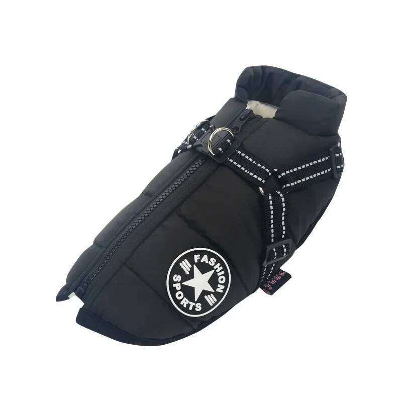 designer brand Large Pet Jacket With Harness Winter Warm Clothes For Labrador Waterproof Big Dog Coat Chihuahua French Bulldog Outfits