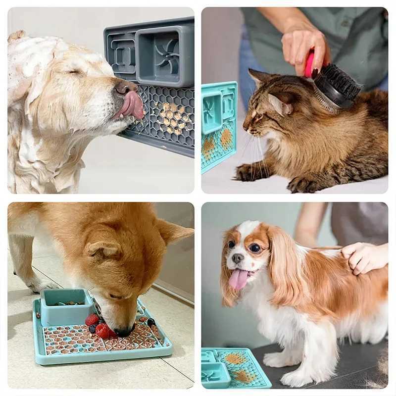 Dog Cat Tableware Antichoking Bowl Food Grade Organosilicon Multifunctional Slow Mat Licking Mat ith Suction Cup Pets Supplies Y251023