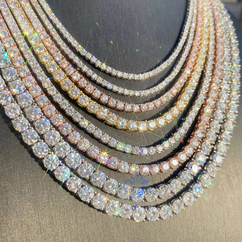 Hot Selling Hip Hop Fine Jewelry Necklaces Sterling Sier D VVS1 Dia Moissanite Tennis Chain Necklace Bracelet With GRA