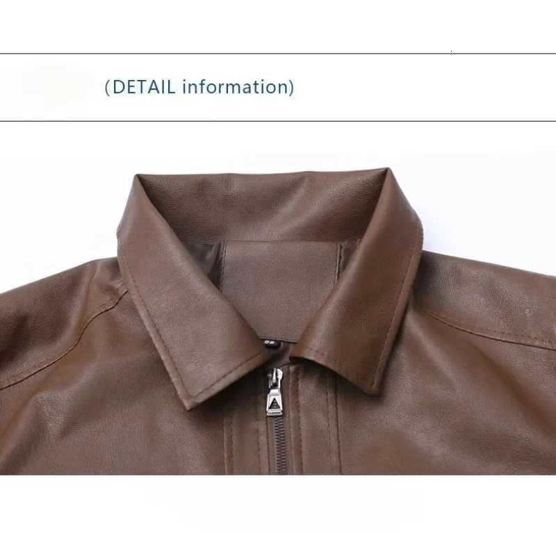 Mens New Leather Jacket Mens Top Windproof Casual Jacket Spring and Autumn Slim Fit Lapel Casual Jacket Bomber Coat W251023