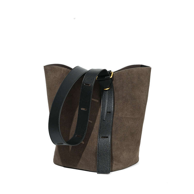 Luxury bag Autumn Winter Women Lazy Style Nubuck Leather Shoulder Crossbody Niche High end Large Capacity Suede Bucket Bag