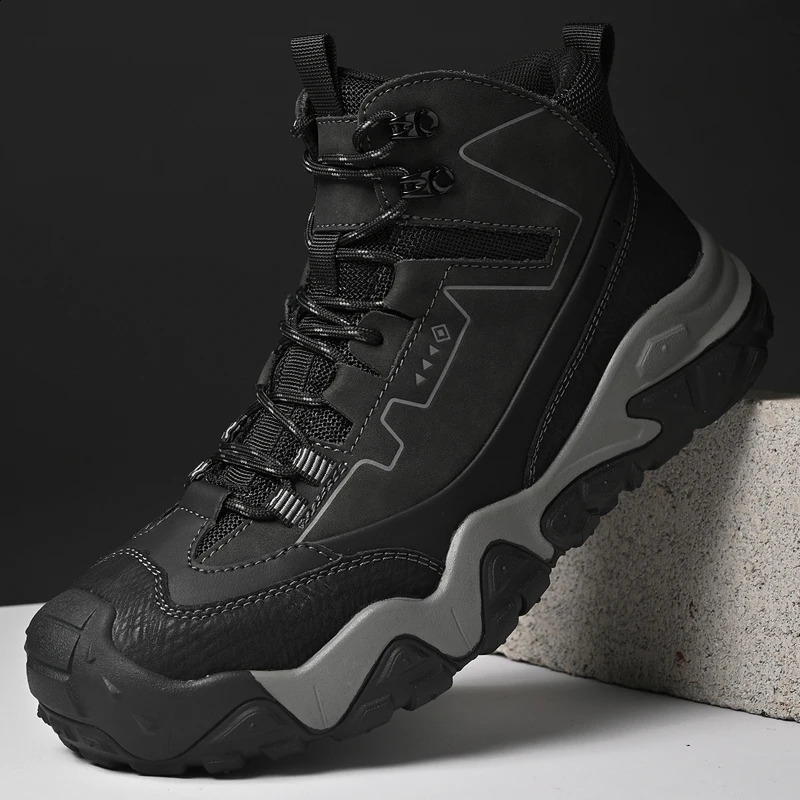 Retro Outdoor Motorcycle Boots Male Comfortable Leather Ankle Boots for Men Trend Biker High Top Shoes Leisure Walk Botas 251021