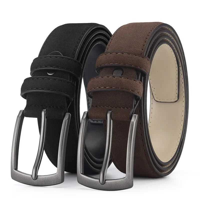MenS Suede Belt Retro Trend Alloy Buckle MenS Belt Large Size Genuine HighEnd Belt 2023 New Gift for Boyfriend and DadXJ251023