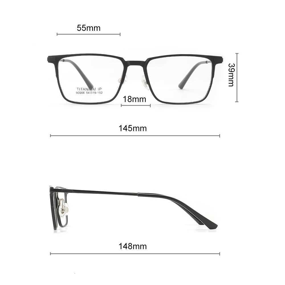 3 In 1 Pure Titanium Full Rim Square Men Glasses Frame With Polarized Clip On Sunglasses And Night Vision Women Eyewear 93006W251023