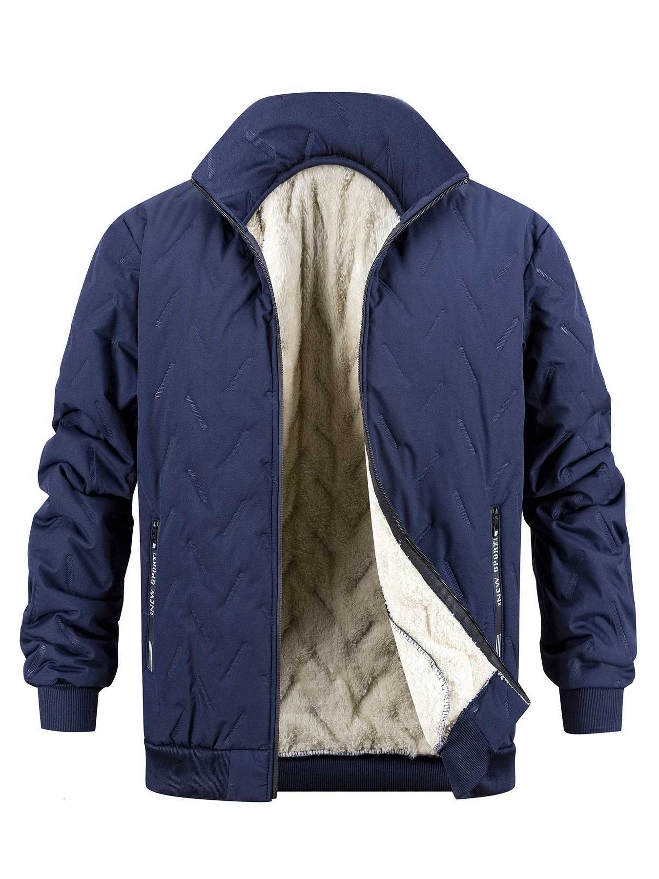 2025 High Quality Winter Mens Zipper Knitted Long Sleeved Jacket Warm Thicken Fleece stand collar Top Casual Fashion Coat W251023