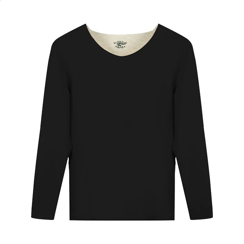 2PCS Mens seamless thermal underwear fleece lined and thickened single piece long sleeve base layer wool top 251023