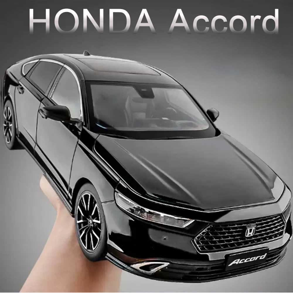 118 HONDA Accord Alloy Miniature Model Diecast Toy Door Opened Sound Light Pull Back Front Wheel Steering Classic Birthday GiftT251023