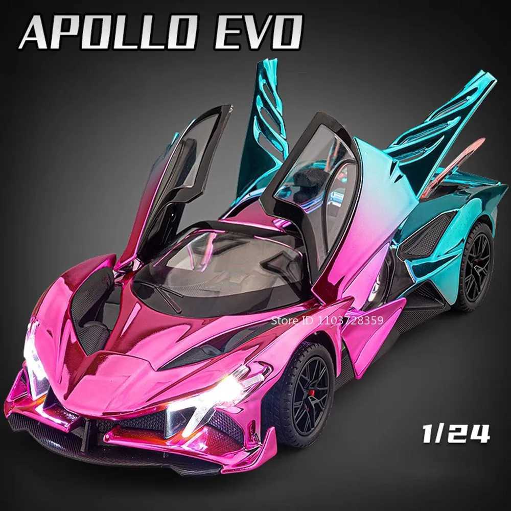 124 Apollo EVO Miniature Sports Car Model Toys Alloy Diecast Sound Light Doors Opened Pull Back Supercar Toy Gifts for ChildrenT251023