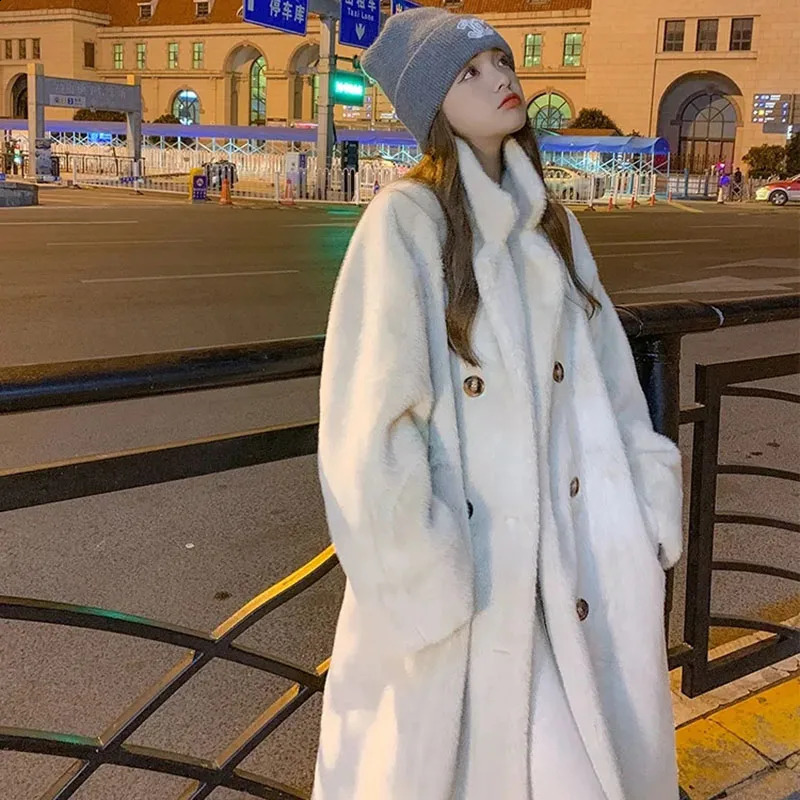 2023 Fur Coat Women Winter Highquality Long Parka Plus Cotton Padded Very Warm Size Female Plush Jacket 251018