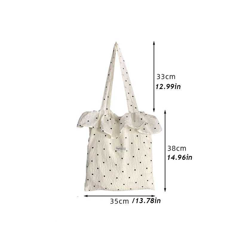 Allmatch Wave Point Chiffon Shoulder Bag Large Capacity Fairy Mesh Handbag Commuting Bag Korean Style Tote Bag WomenL251023