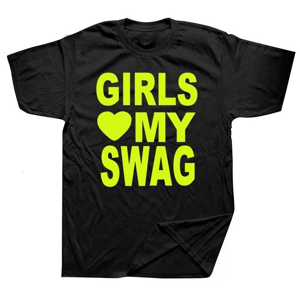 GIRLS LOVE MY SWAG Funny Printed Tshirts Graphic Tshirts High Quality Mens Short Sleeved Tshirts Mens Sportswear Mens TopsXJ251023