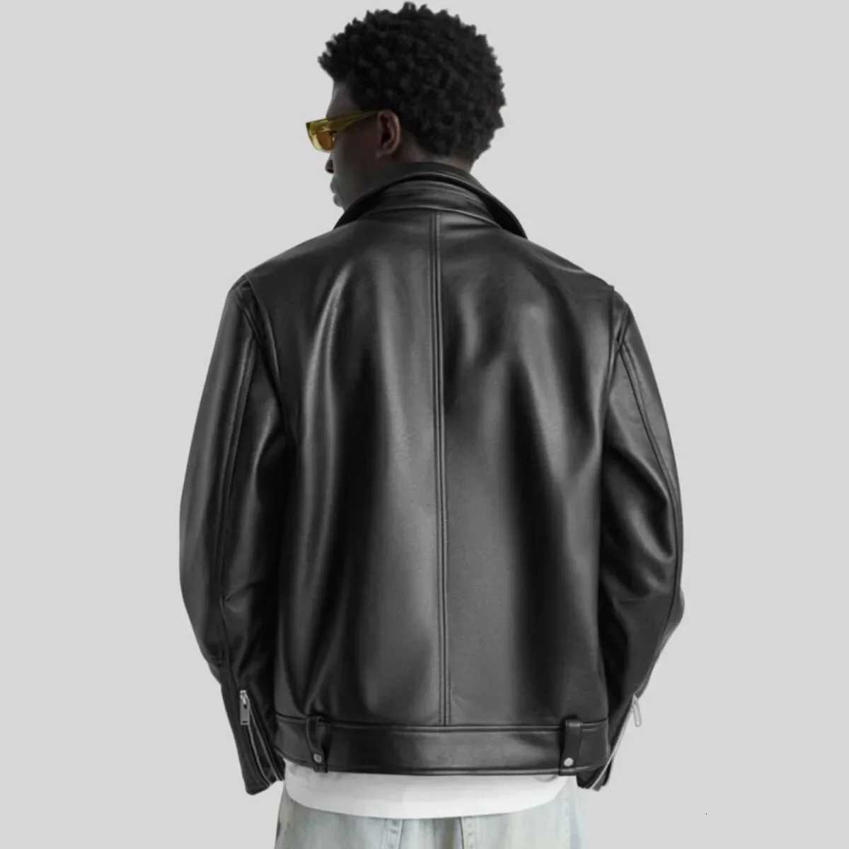 Casual Loose Mens Biker Jacket Trendy Short Style Versatile Leisure Outerwear Spring Autumn Fashionable Leather Coat W251023