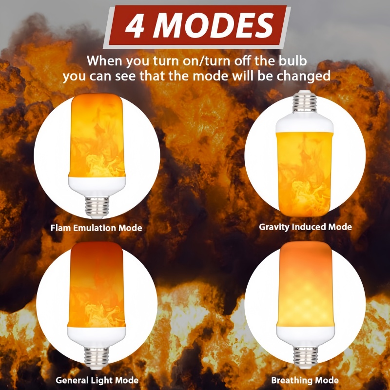 E27 LED Flame Light, Simulated Candle Fire Bulb for Outdoor Garden Decoration, 7W Warm Light Aluminum+ABS IP26 80-220V-Flame lamp