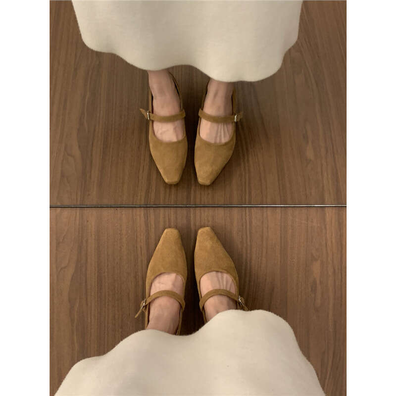 Artistic Evening Wedge Suede Mary Jane Shoes Women's Korean Version Gentle Matching Dress Commuting Work Classic Fitted Luxe