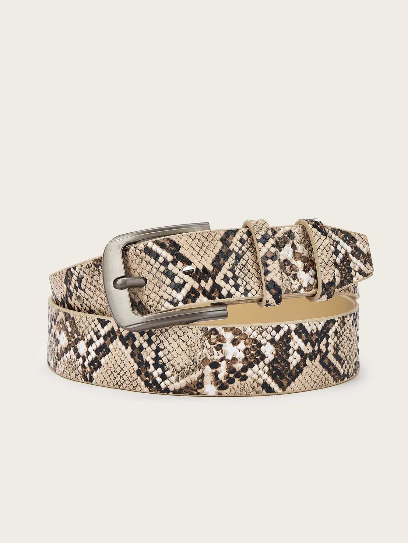 1pc mens snake print western style casual belt a versatile decorative belt for jeansXJ251023