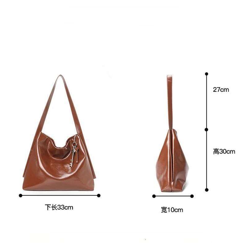 Women Genuine Leather Elegant Shoulder All-Match Commuter Soft Handbags 2025 Large Capacity Niche Design Fashion Tote Bags Mdng251023