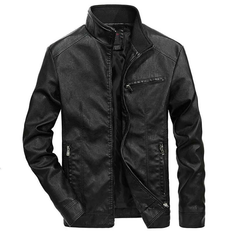 Men Lapel PU Jackets Autumn New Zipper Stand Windproof Leather Coat Men Clothing Motorcycle Leather Jacket Slim Fit ShortCoat W251023
