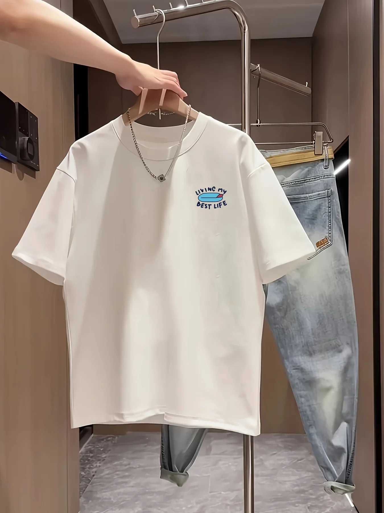 2025 Fashion 100 Cotton unisex printed Tshirt with fun surfing patterns versatile and comfortable round neck TshirtXJ251023