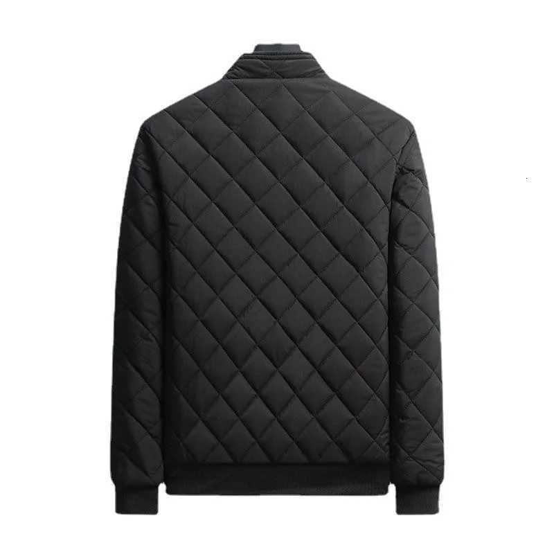 Autumn Winter Bomber Jacket Men Diamond Pattern Fleece Lined Casual Jacket Men Fashion Clothing 2023 Brand New Slim Fit Coat W251023